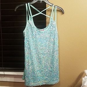 Silvee sparkling aqua/teal blue tank